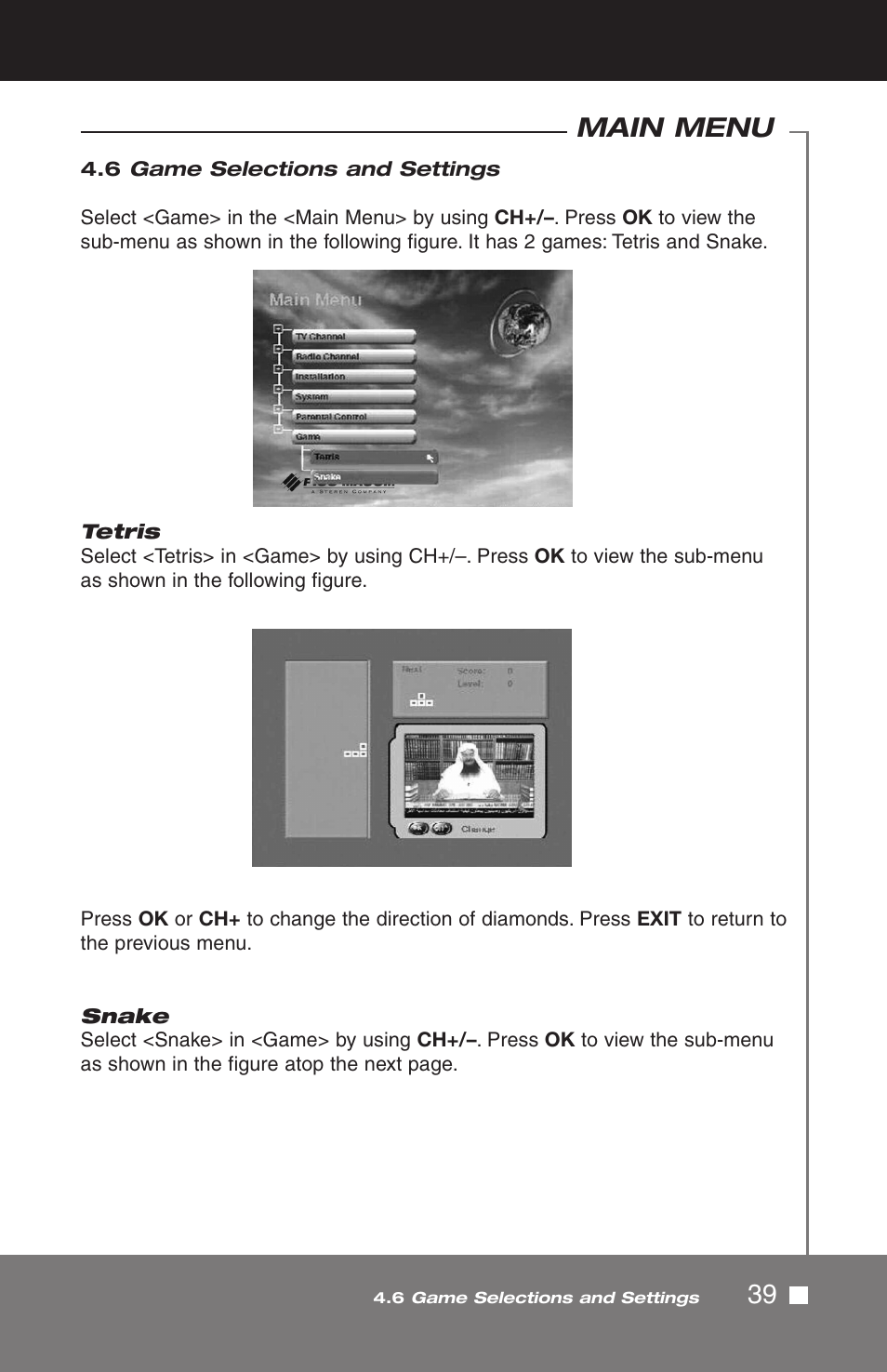 39 main menu | Pico Macom SIRD-FTA User Manual | Page 39 / 52