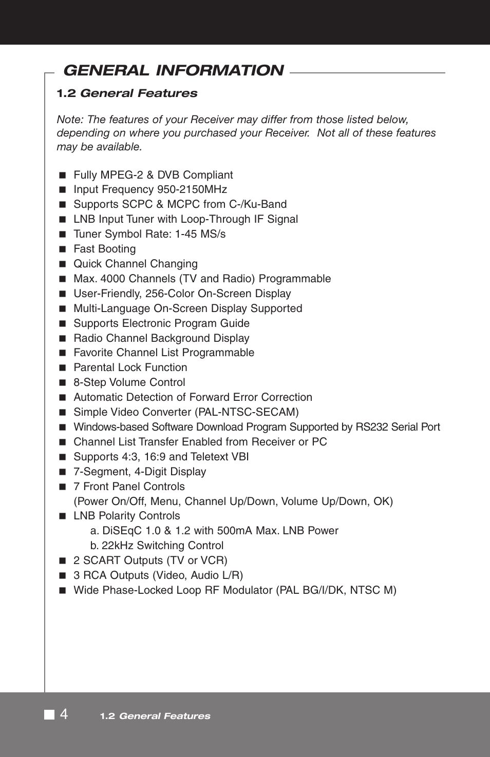 4general information | Pico Macom SIRD-FTA User Manual | Page 4 / 52