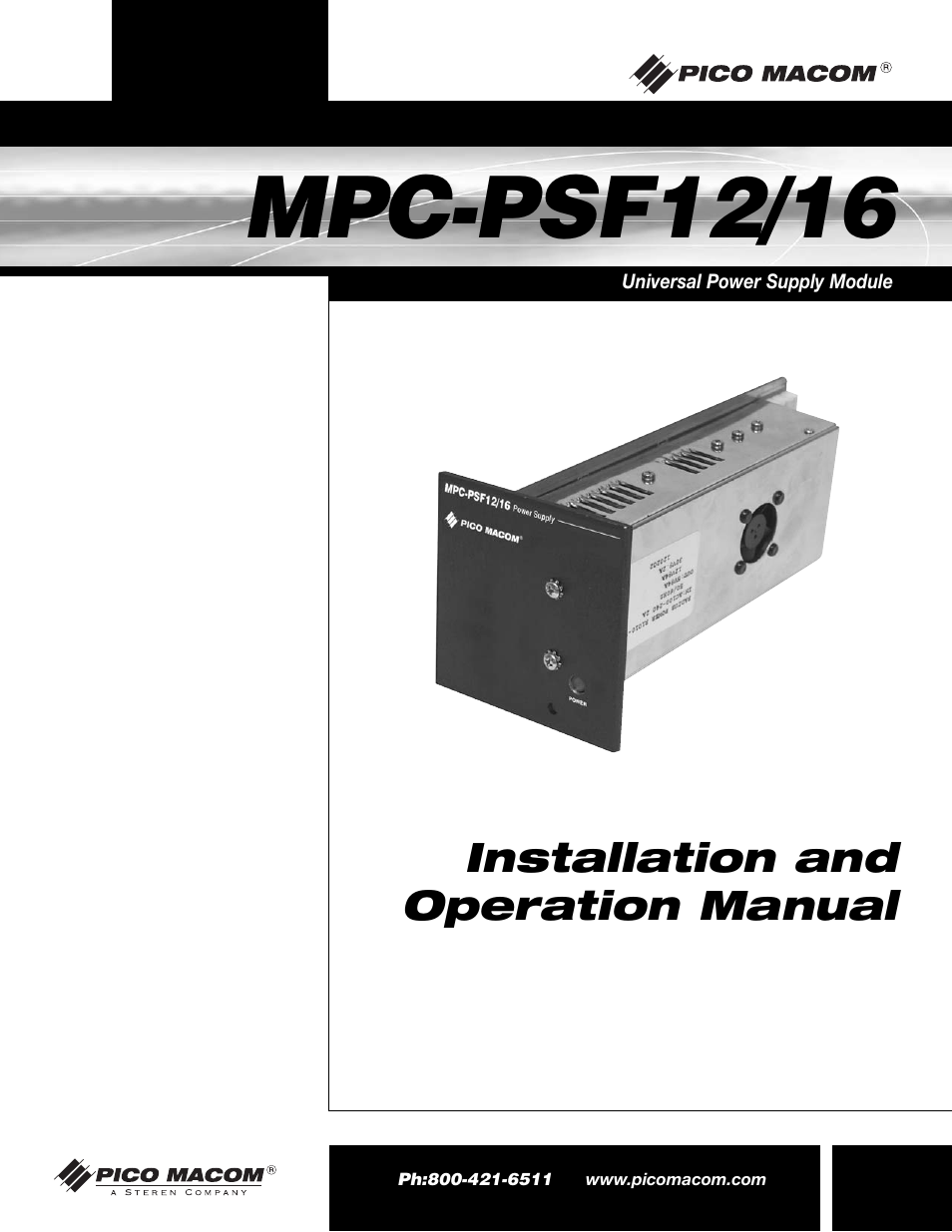 Pico Macom MPC-PSF16 User Manual | 8 pages