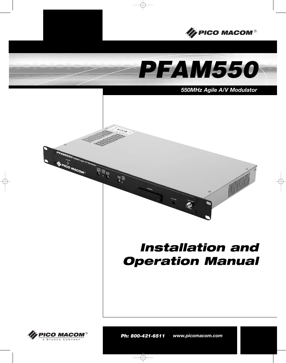 Pico Macom PFAM550 User Manual | 8 pages