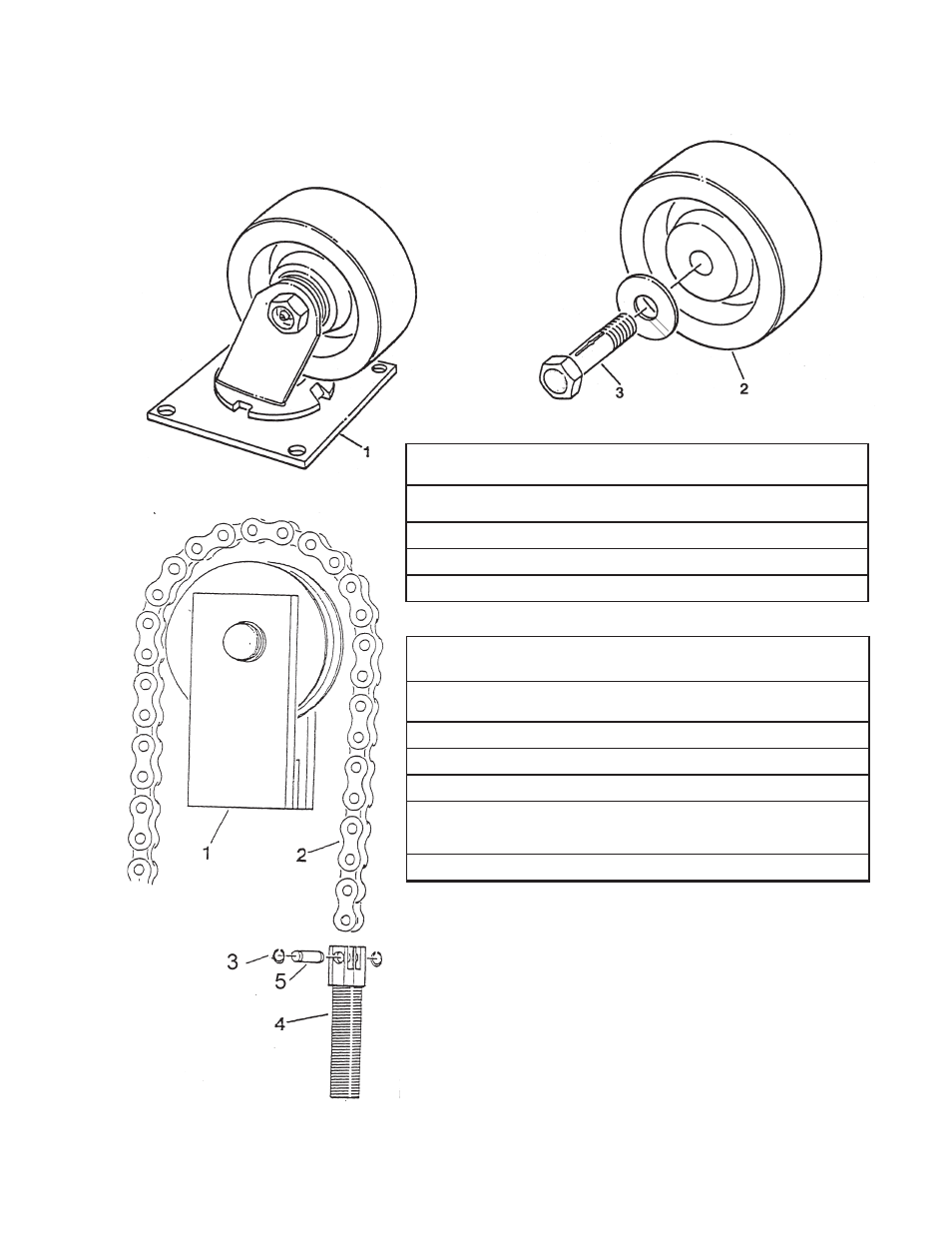 Chain roller assembly, Wheel identification | Presto M200 User Manual | Page 7 / 21