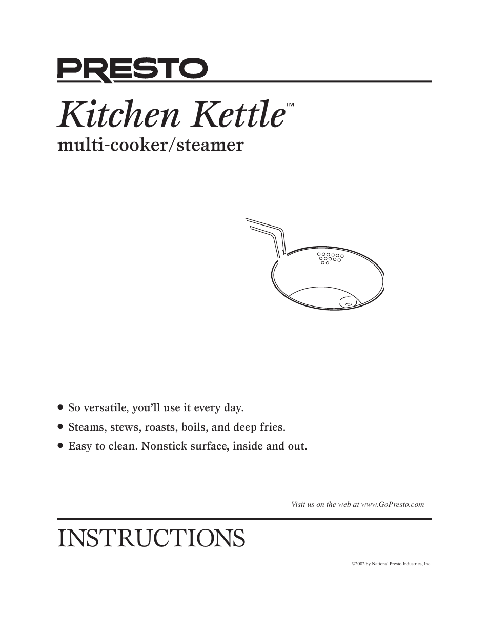 Presto Kitchen Kettle User Manual | 12 pages