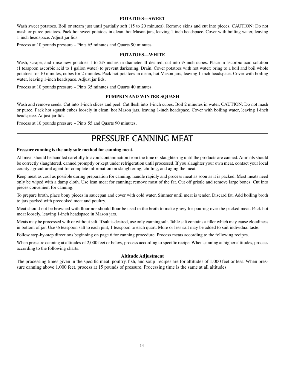 Pressure canning meat | Presto Pressure Canner and Cooker User Manual | Page 14 / 35