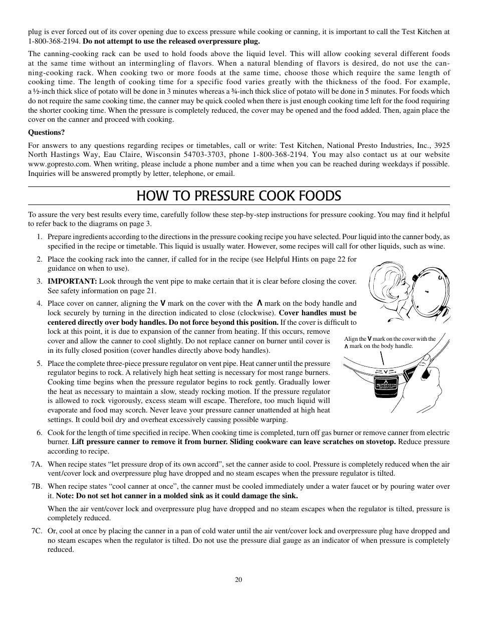 How to pressure cook foods | Presto Pressure Canner and Cooker User Manual | Page 20 / 35