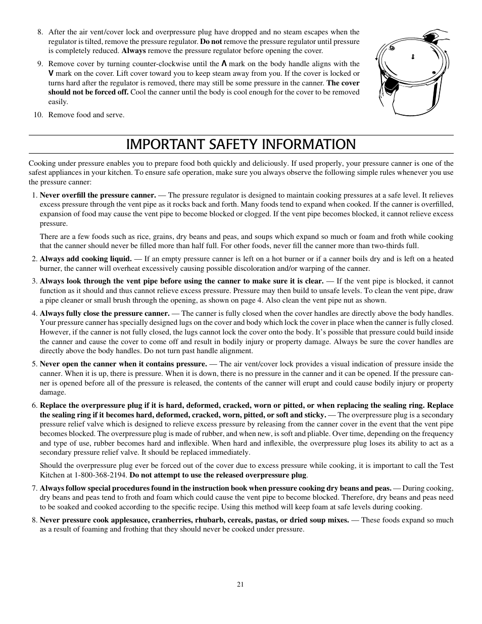 Important safety information | Presto Pressure Canner and Cooker User Manual | Page 21 / 35