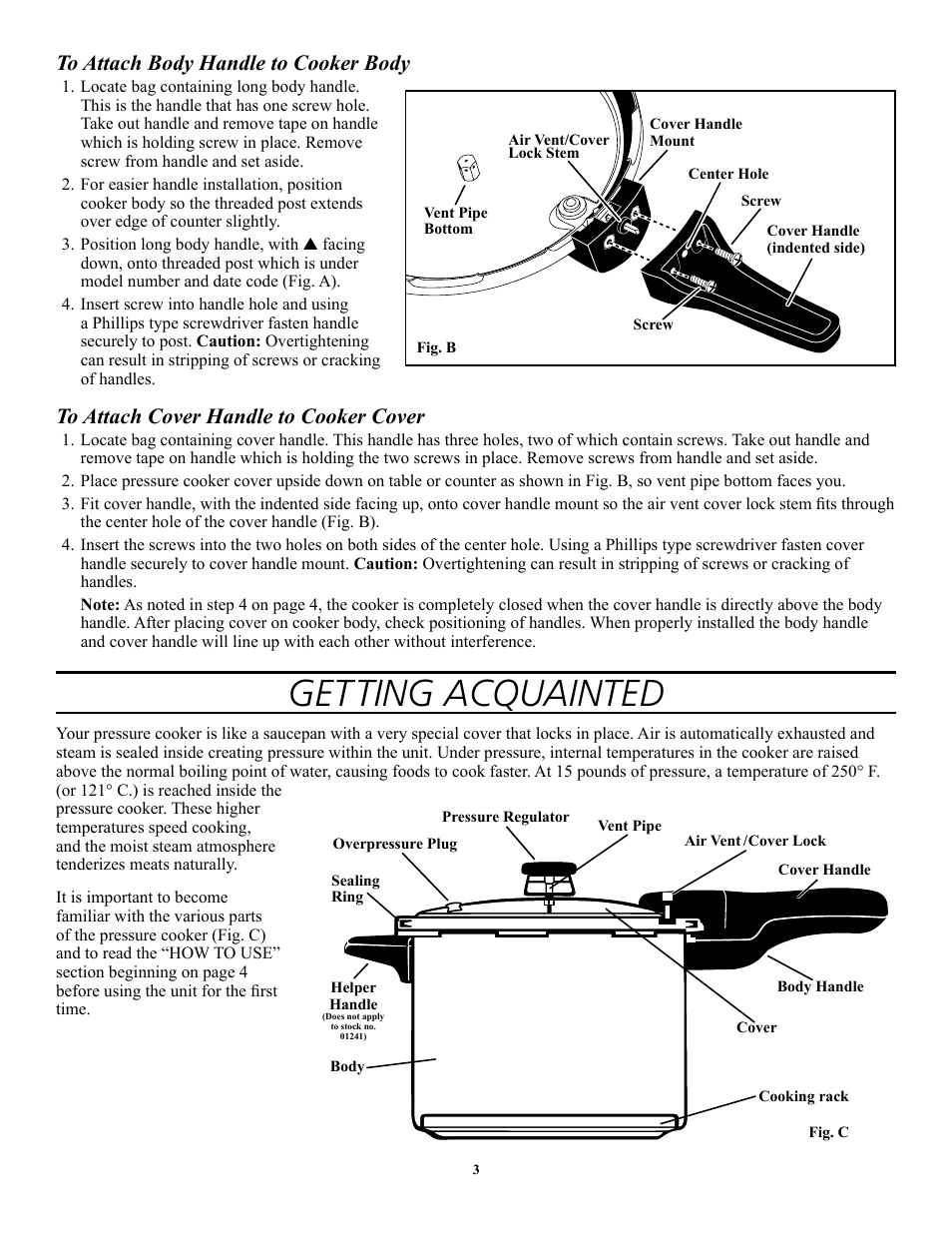 Getting acquainted | Presto 1362 User Manual | Page 3 / 38