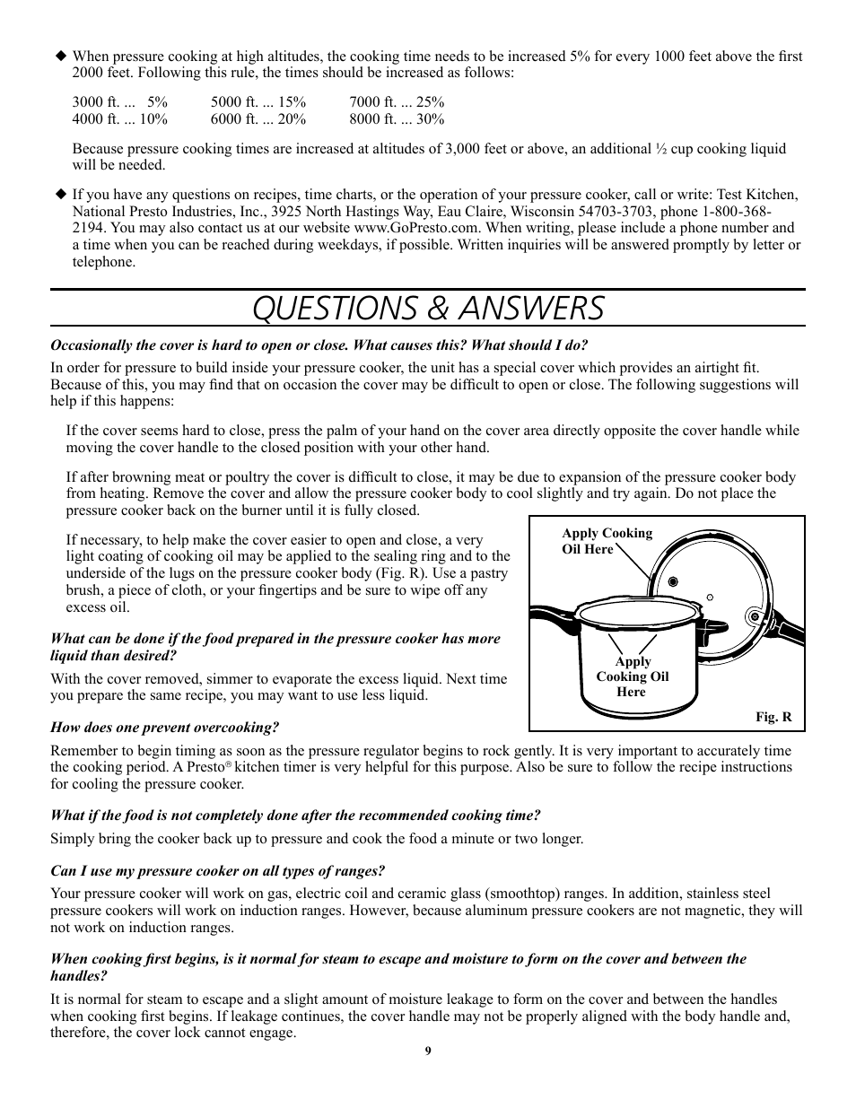 Questions & answers | Presto 1362 User Manual | Page 9 / 38