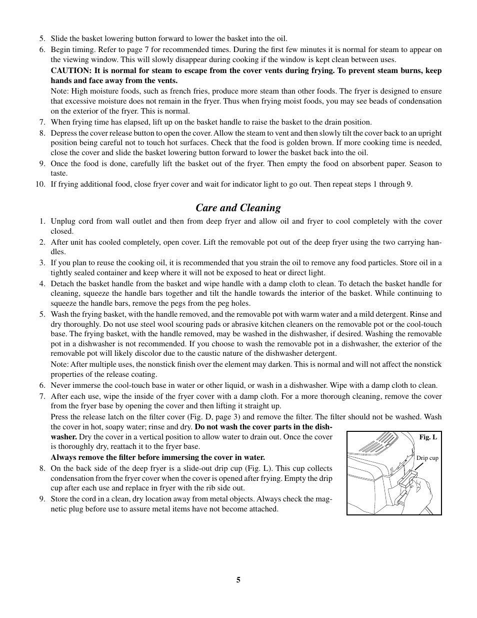 Care and cleaning | Presto CoolDaddy User Manual | Page 5 / 9