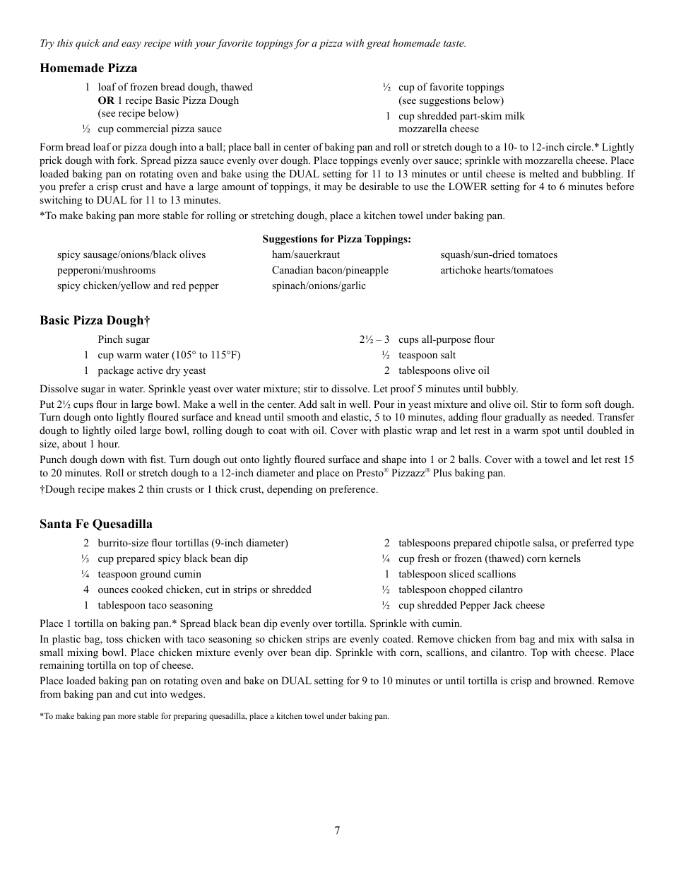 Presto Pizzazz User Manual | Page 7 / 8