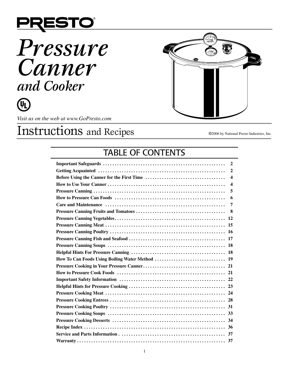 Presto Electric Pressure Washer User Manual | 37 pages