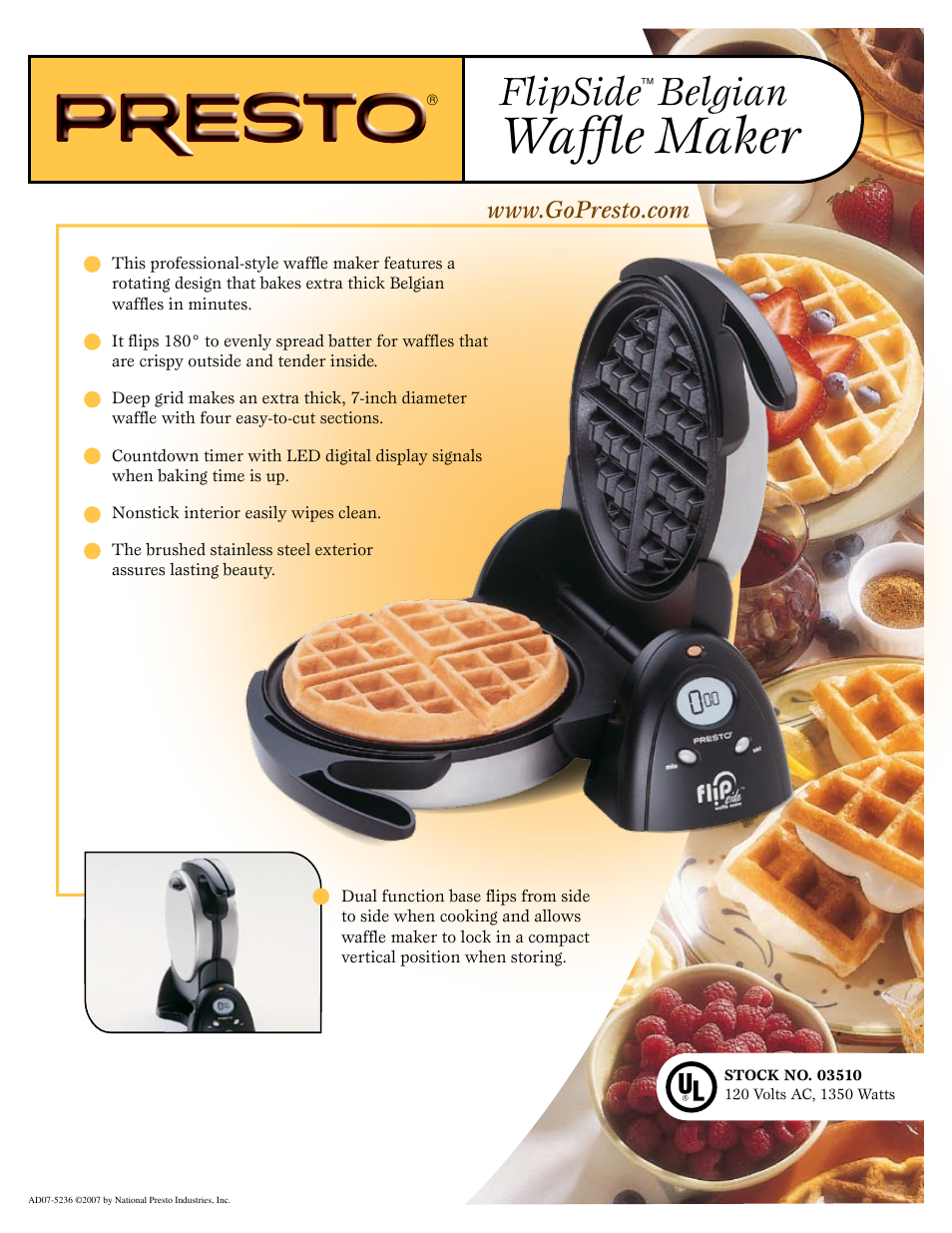 Presto 03510 User Manual | 1 page