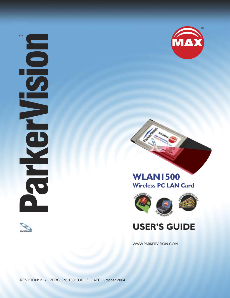 ParkerVision WLAN1500 User Manual | 34 pages