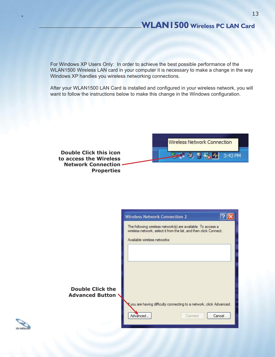 Wlan1500, Wireless pc lan card | ParkerVision WLAN1500 User Manual | Page 11 / 34