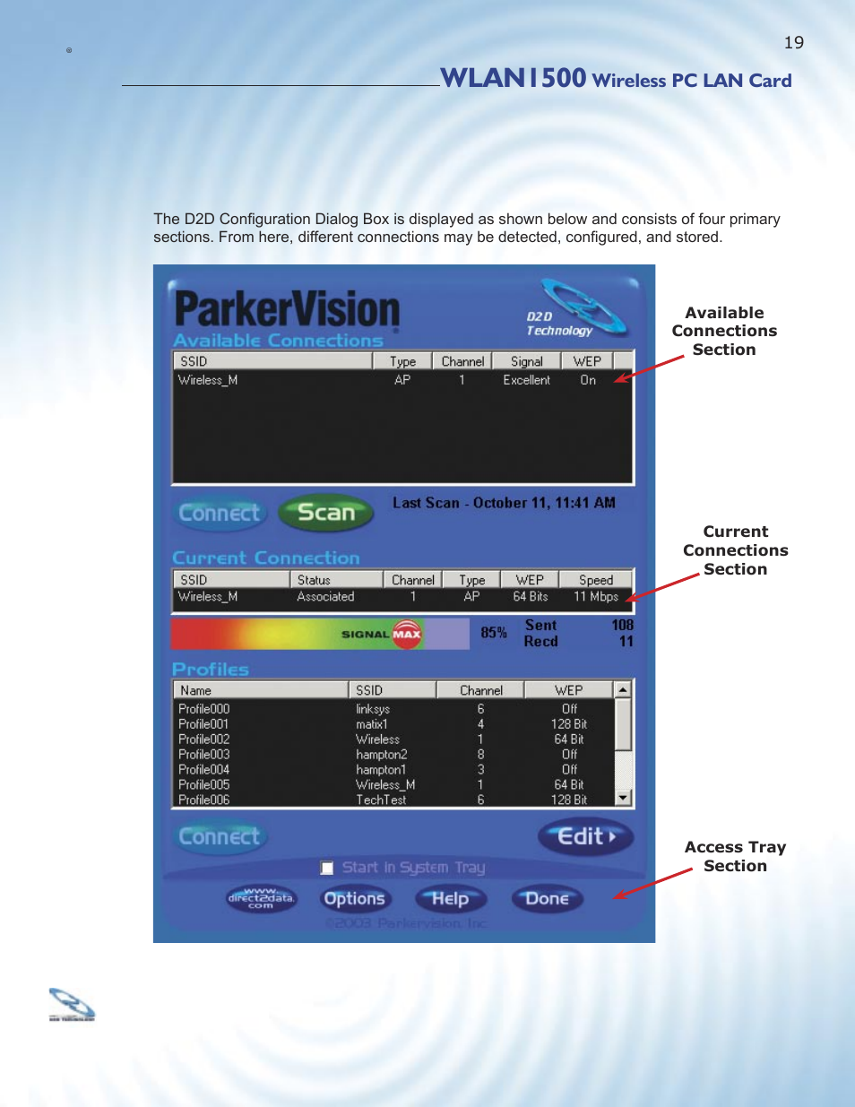 Wlan1500, Wireless pc lan card | ParkerVision WLAN1500 User Manual | Page 17 / 34