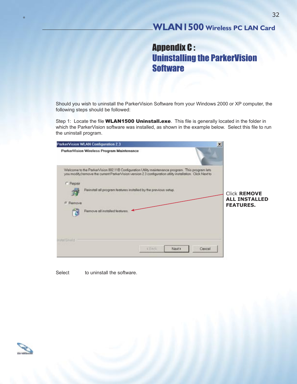 Wlan1500 | ParkerVision WLAN1500 User Manual | Page 30 / 34