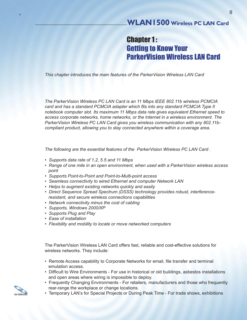 Wlan1500 | ParkerVision WLAN1500 User Manual | Page 6 / 34