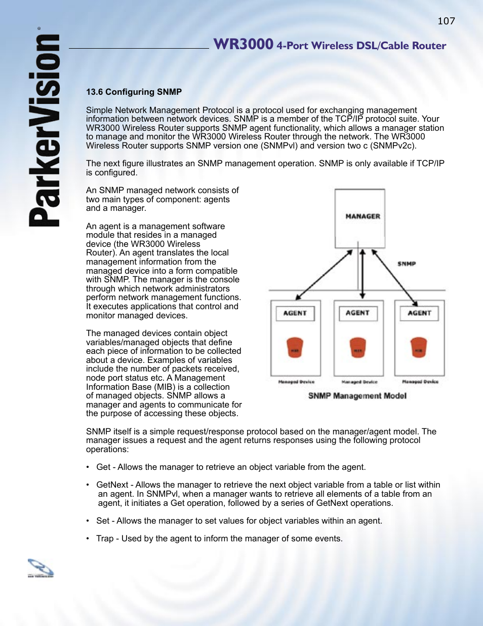 Wr3000, Port wireless dsl/cable router | ParkerVision WR3000 User Manual | Page 105 / 179