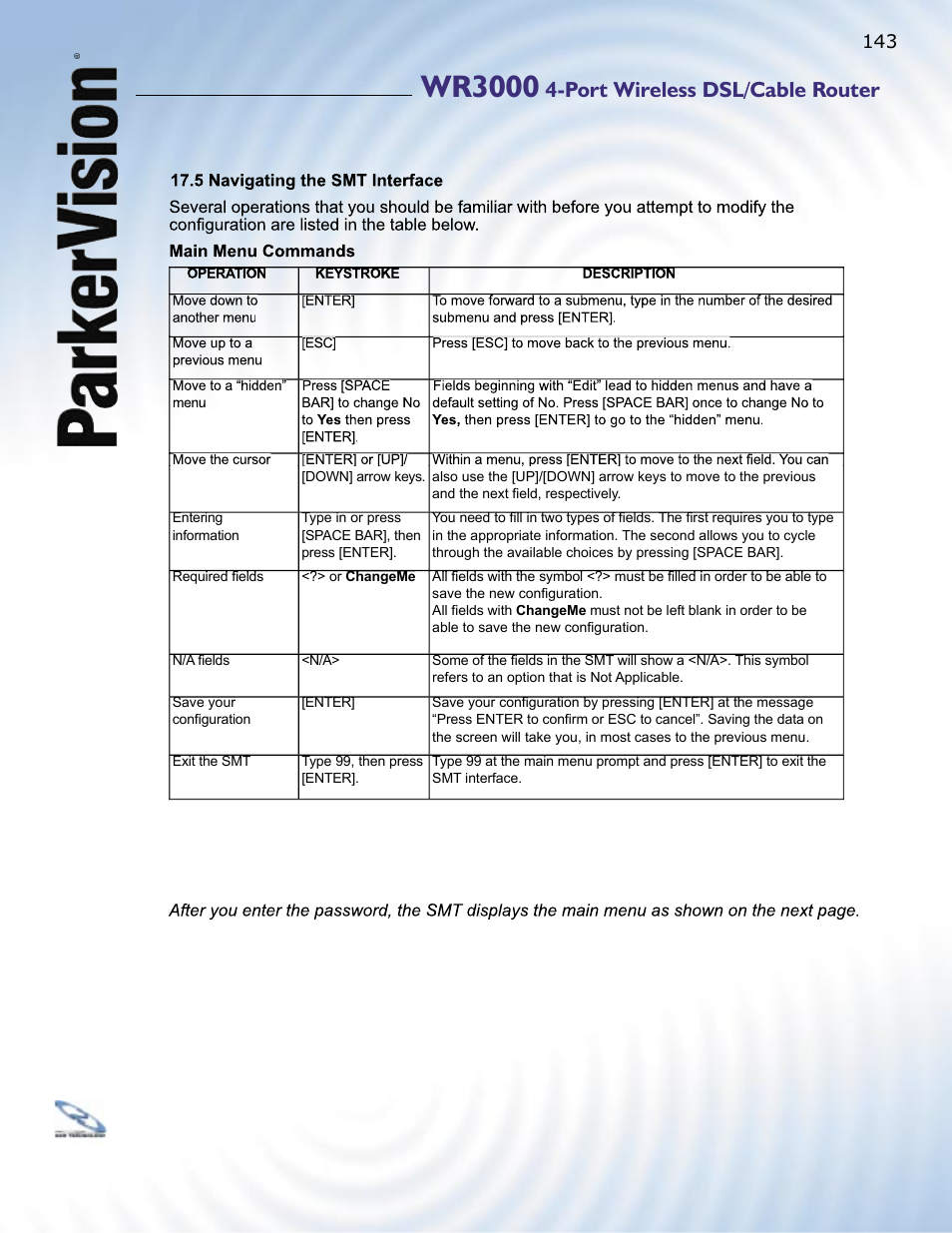 Wr3000, Port wireless dsl/cable router | ParkerVision WR3000 User Manual | Page 141 / 179