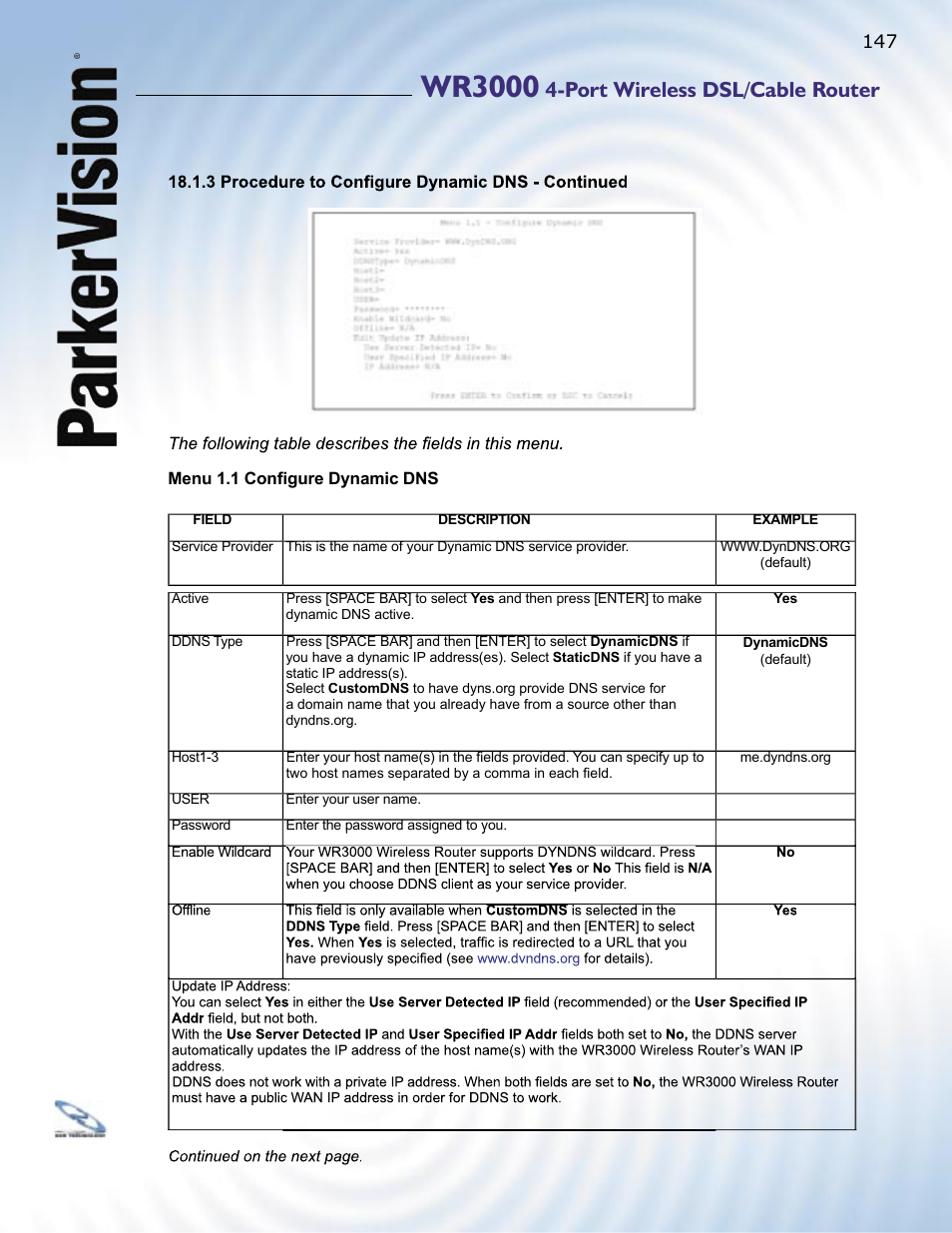 Wr3000, Port wireless dsl/cable router | ParkerVision WR3000 User Manual | Page 145 / 179