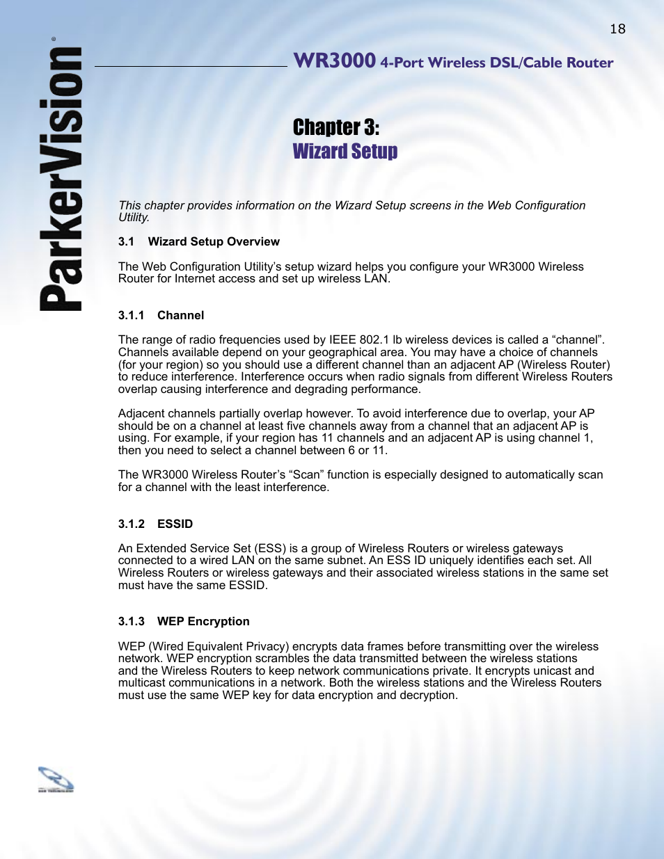 Wr3000, Chapter 3, Wizard setup | ParkerVision WR3000 User Manual | Page 16 / 179