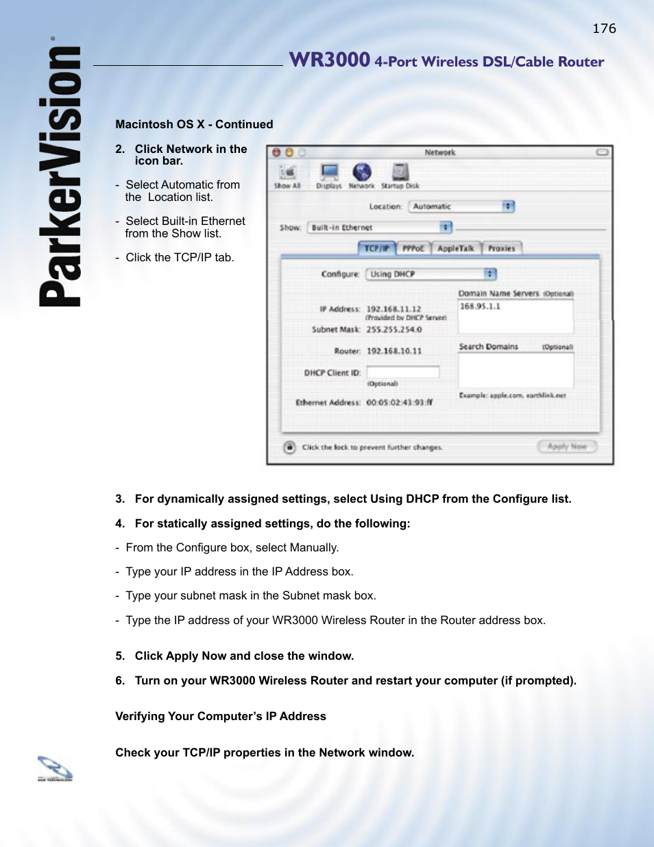 Wr3000, Port wireless dsl/cable router | ParkerVision WR3000 User Manual | Page 174 / 179