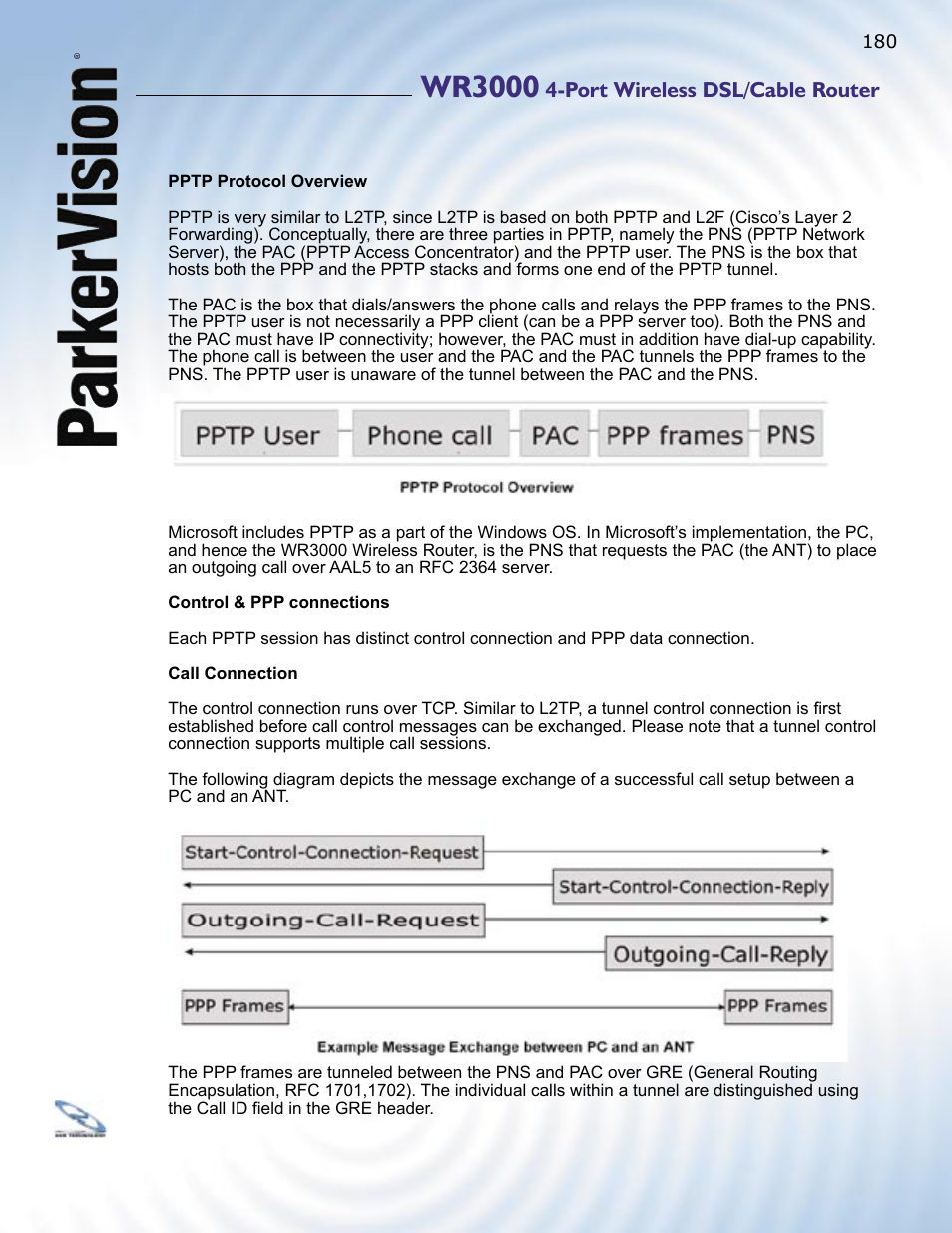 Wr3000, Port wireless dsl/cable router | ParkerVision WR3000 User Manual | Page 178 / 179