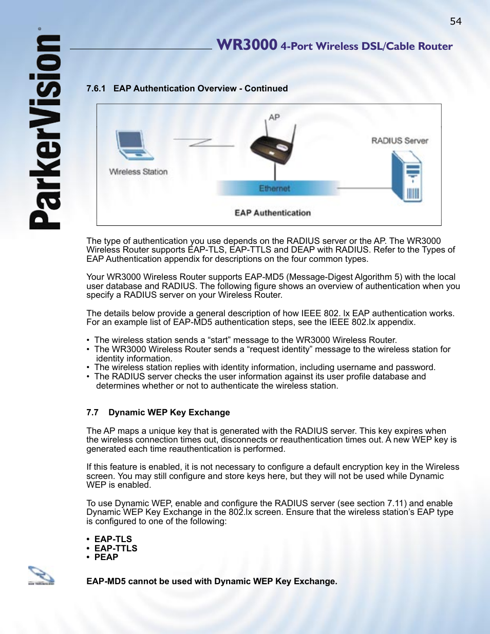 Wr3000, Port wireless dsl/cable router | ParkerVision WR3000 User Manual | Page 52 / 179