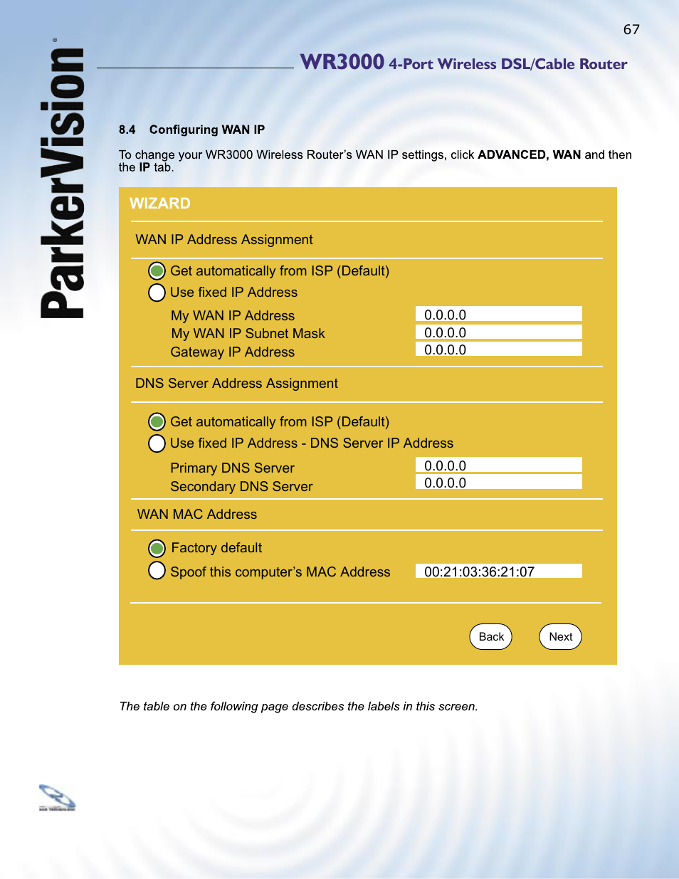 Wr3000 | ParkerVision WR3000 User Manual | Page 65 / 179