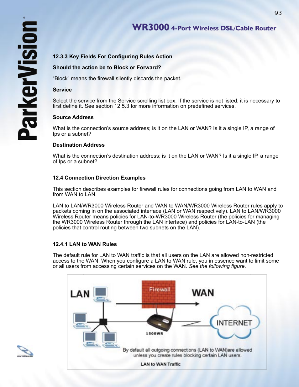 Wr3000, Port wireless dsl/cable router | ParkerVision WR3000 User Manual | Page 91 / 179