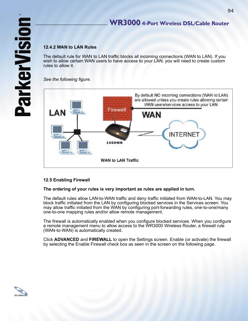 Wr3000, Port wireless dsl/cable router | ParkerVision WR3000 User Manual | Page 92 / 179