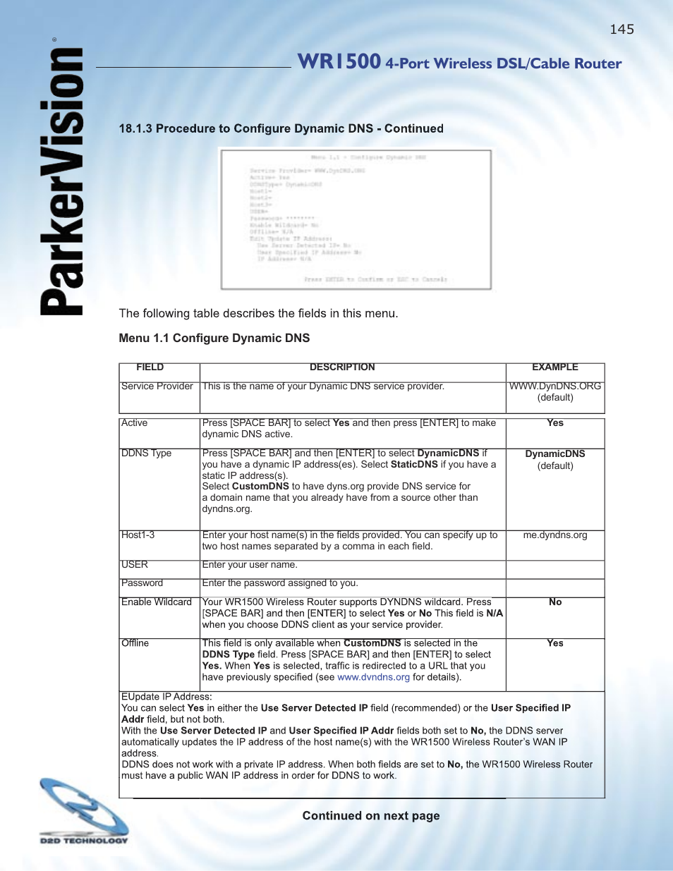 Wr1500, Port wireless dsl/cable router | ParkerVision WR1500 User Manual | Page 143 / 177