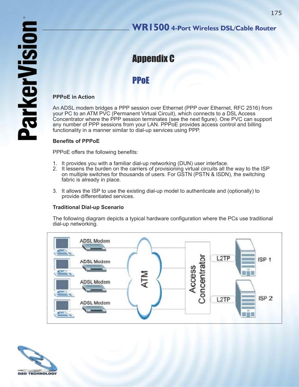 Wr1500, Appendix c, Ppoe | ParkerVision WR1500 User Manual | Page 173 / 177