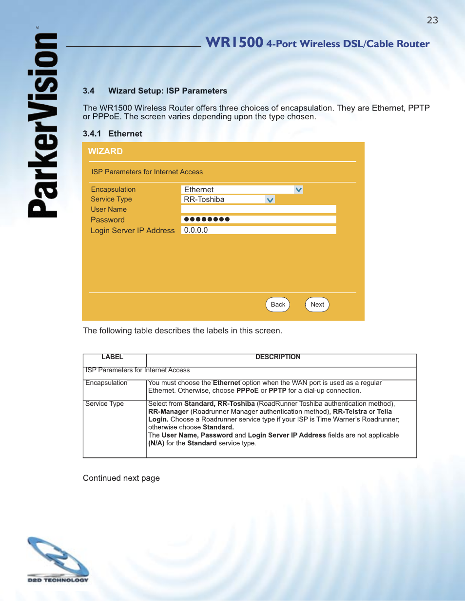 Wr1500, Port wireless dsl/cable router | ParkerVision WR1500 User Manual | Page 21 / 177