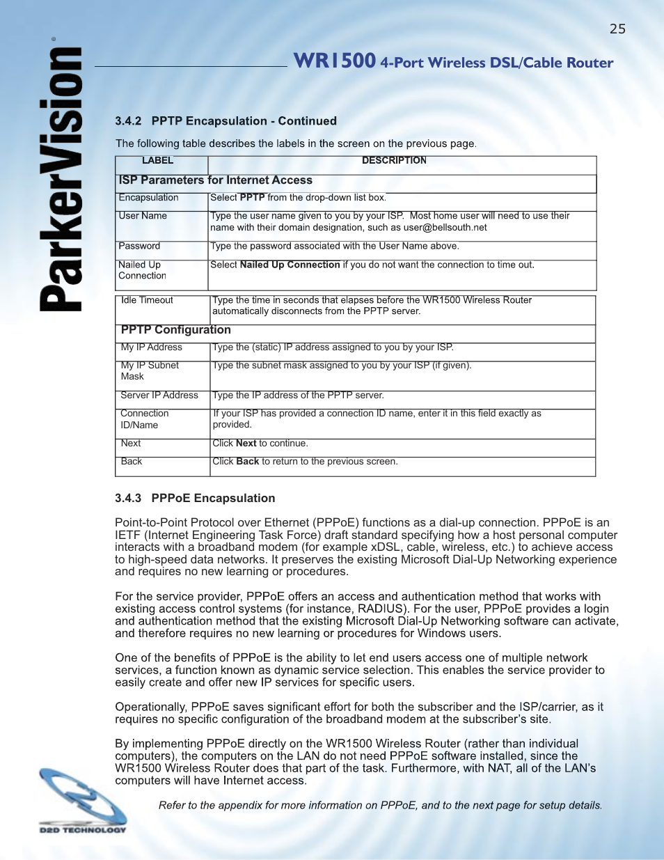 Wr1500, Port wireless dsl/cable router | ParkerVision WR1500 User Manual | Page 23 / 177