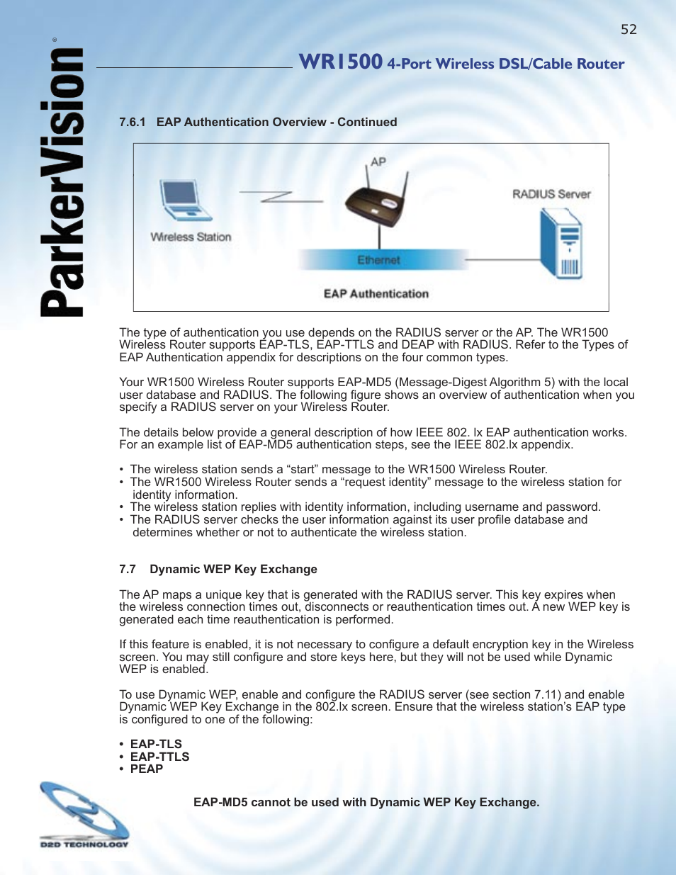 Wr1500, Port wireless dsl/cable router | ParkerVision WR1500 User Manual | Page 50 / 177