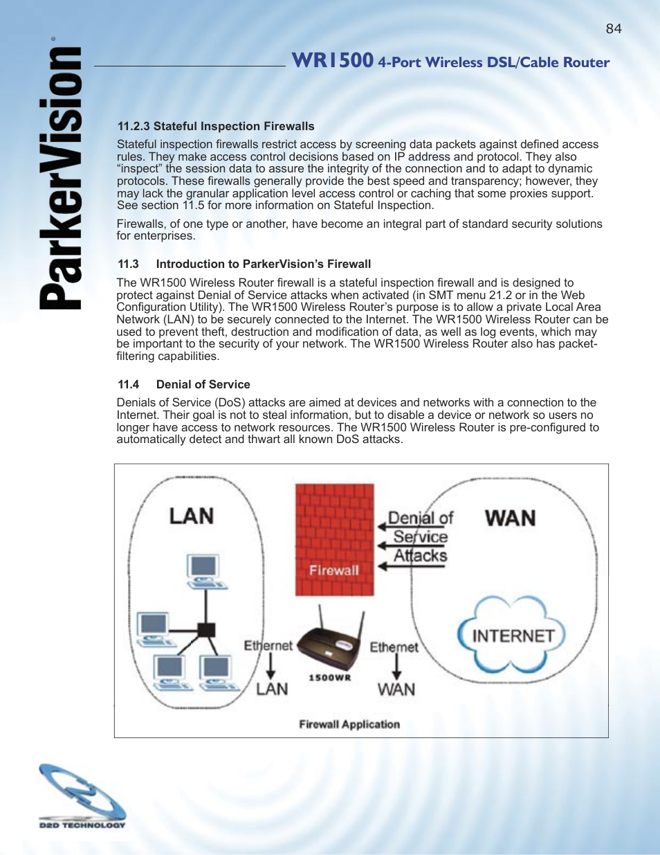 Wr1500, Port wireless dsl/cable router | ParkerVision WR1500 User Manual | Page 82 / 177