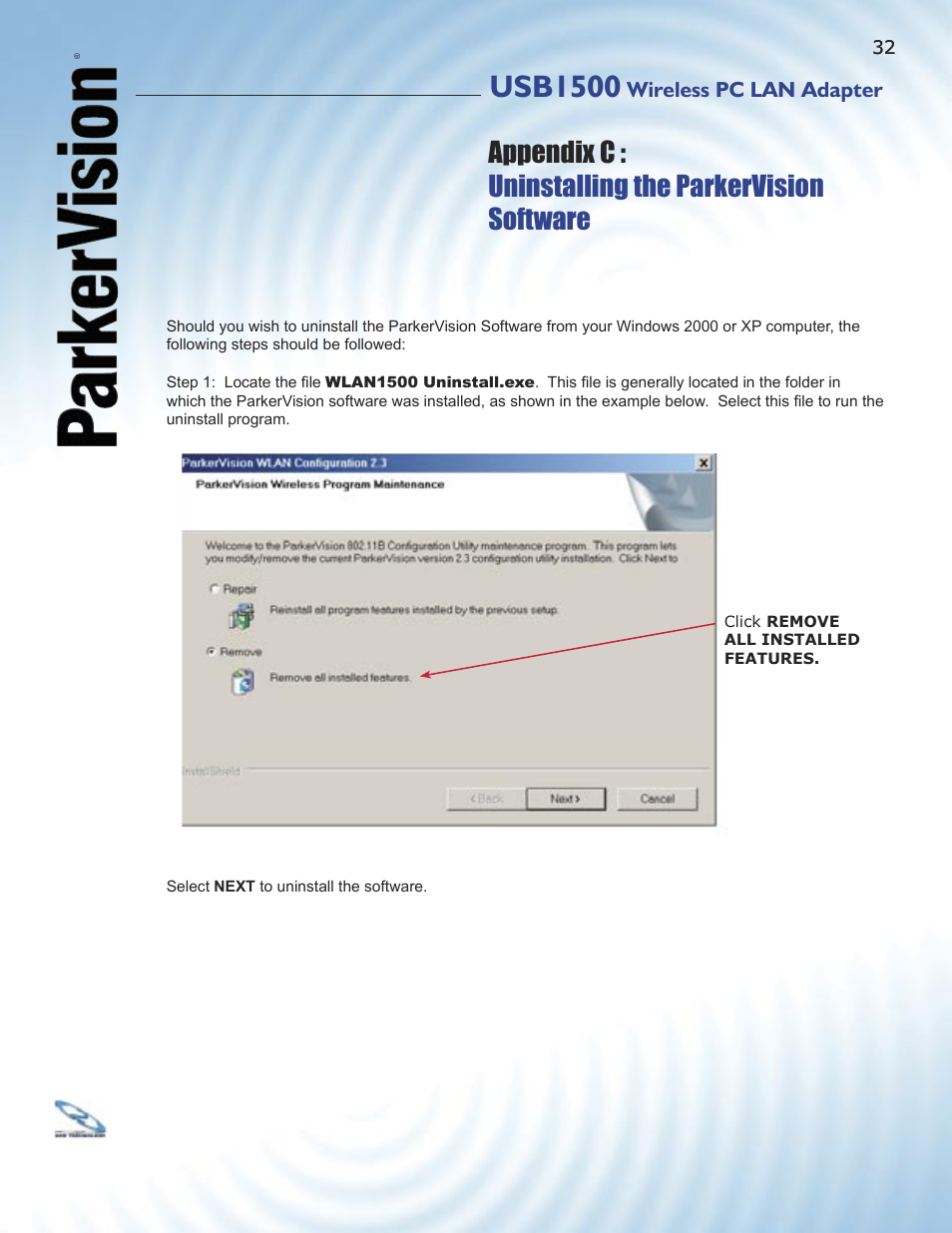 Usb1500 | ParkerVision USB1500 User Manual | Page 30 / 34
