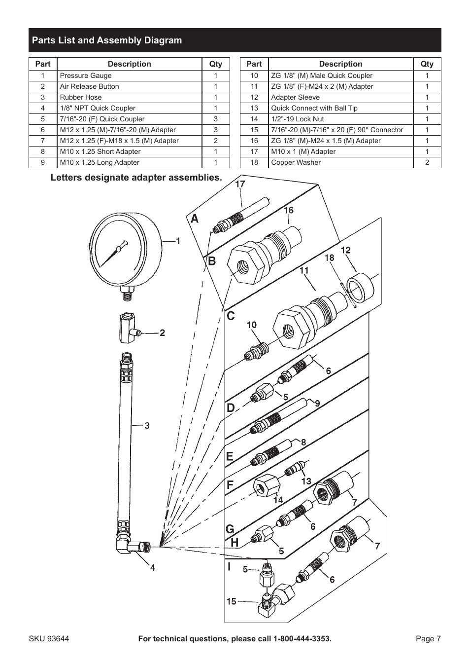 PPG Pittsburgh Paints Pittsburgh Diesel Engine Compression Tester 93644 User Manual | Page 7 / 8