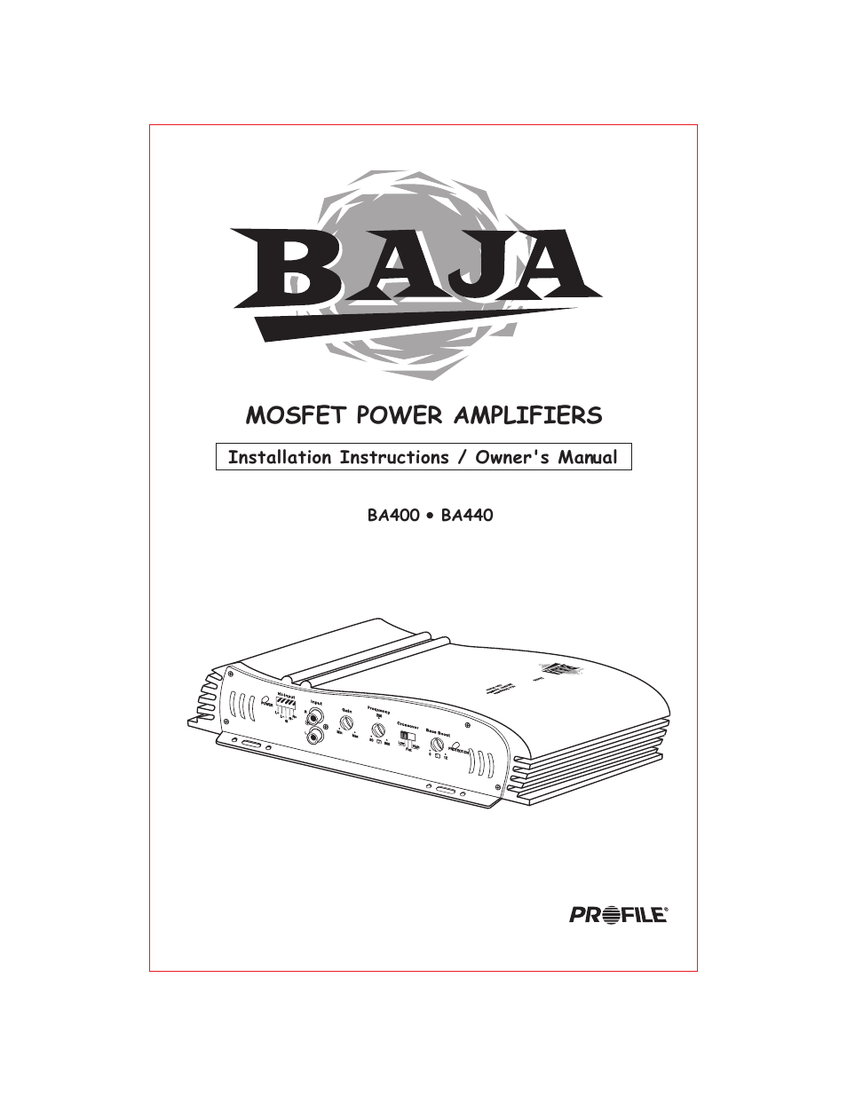 Profile Baja BA400 User Manual | 19 pages