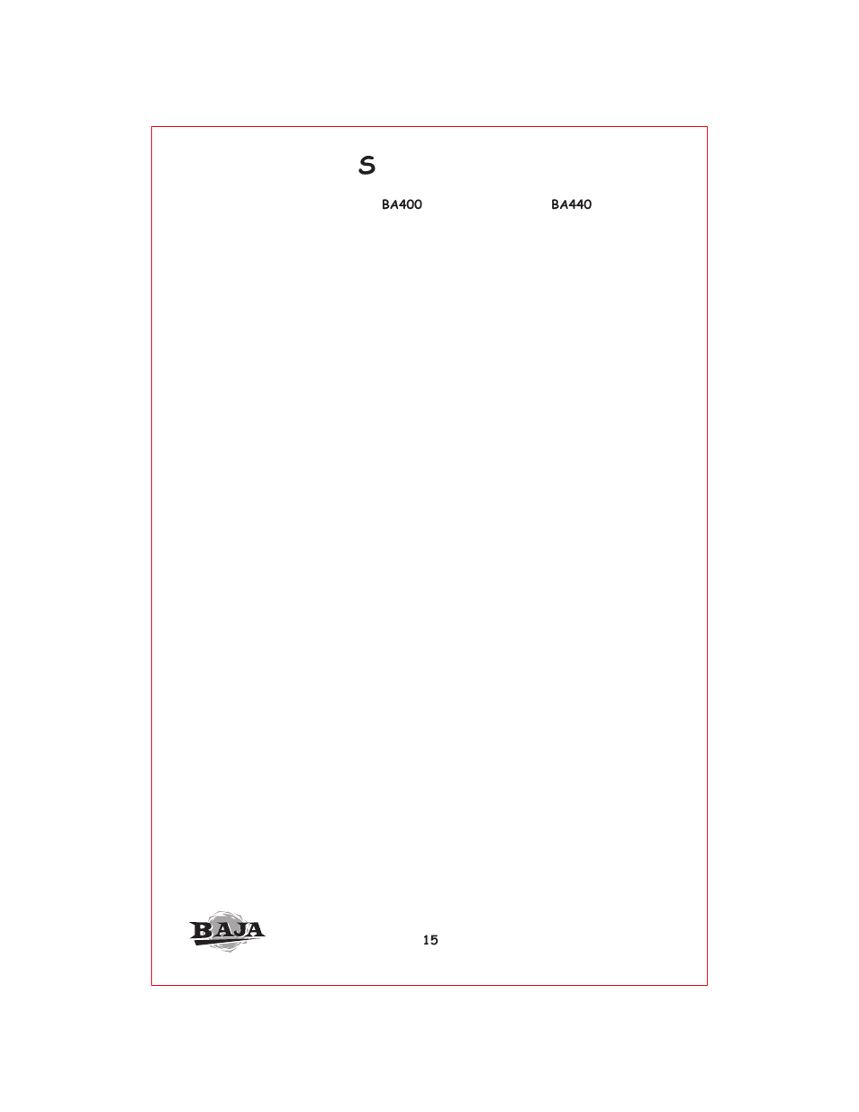 Вк 16, Pecifications | Profile Baja BA400 User Manual | Page 16 / 19