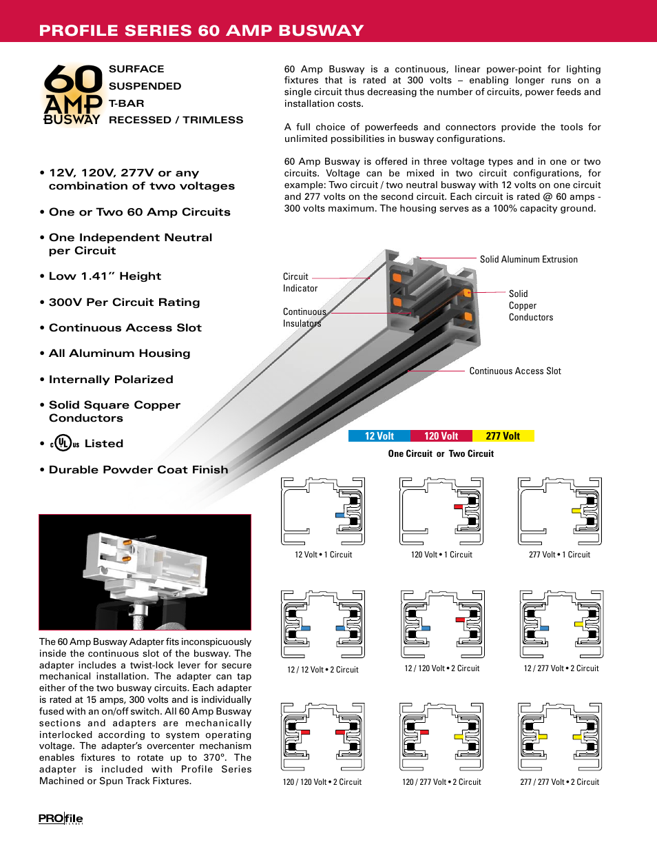 Profile SERIES 60 AMP BUSWAY User Manual | 26 pages