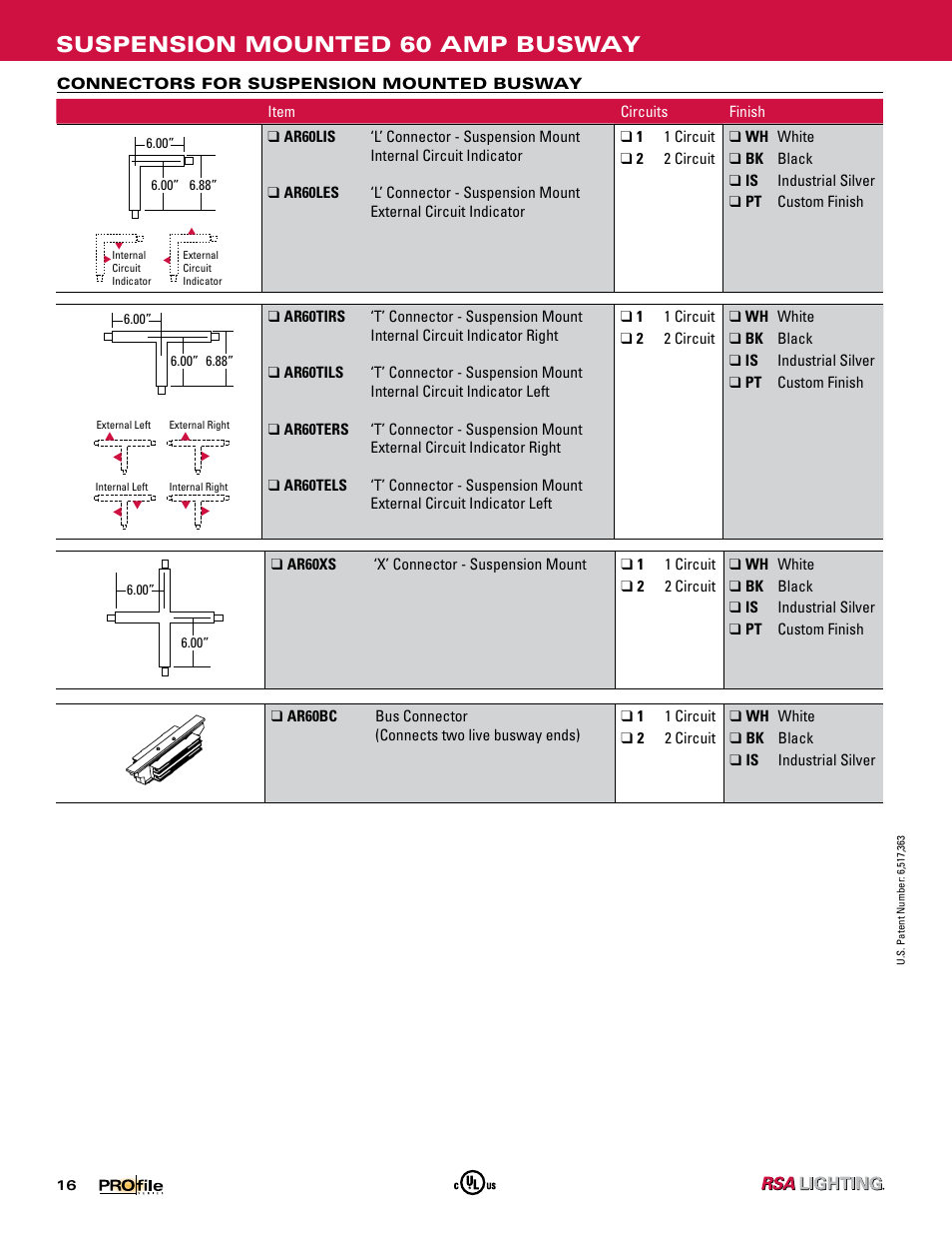 Suspension mounted 60 amp busway | Profile SERIES 60 AMP BUSWAY User Manual | Page 13 / 26