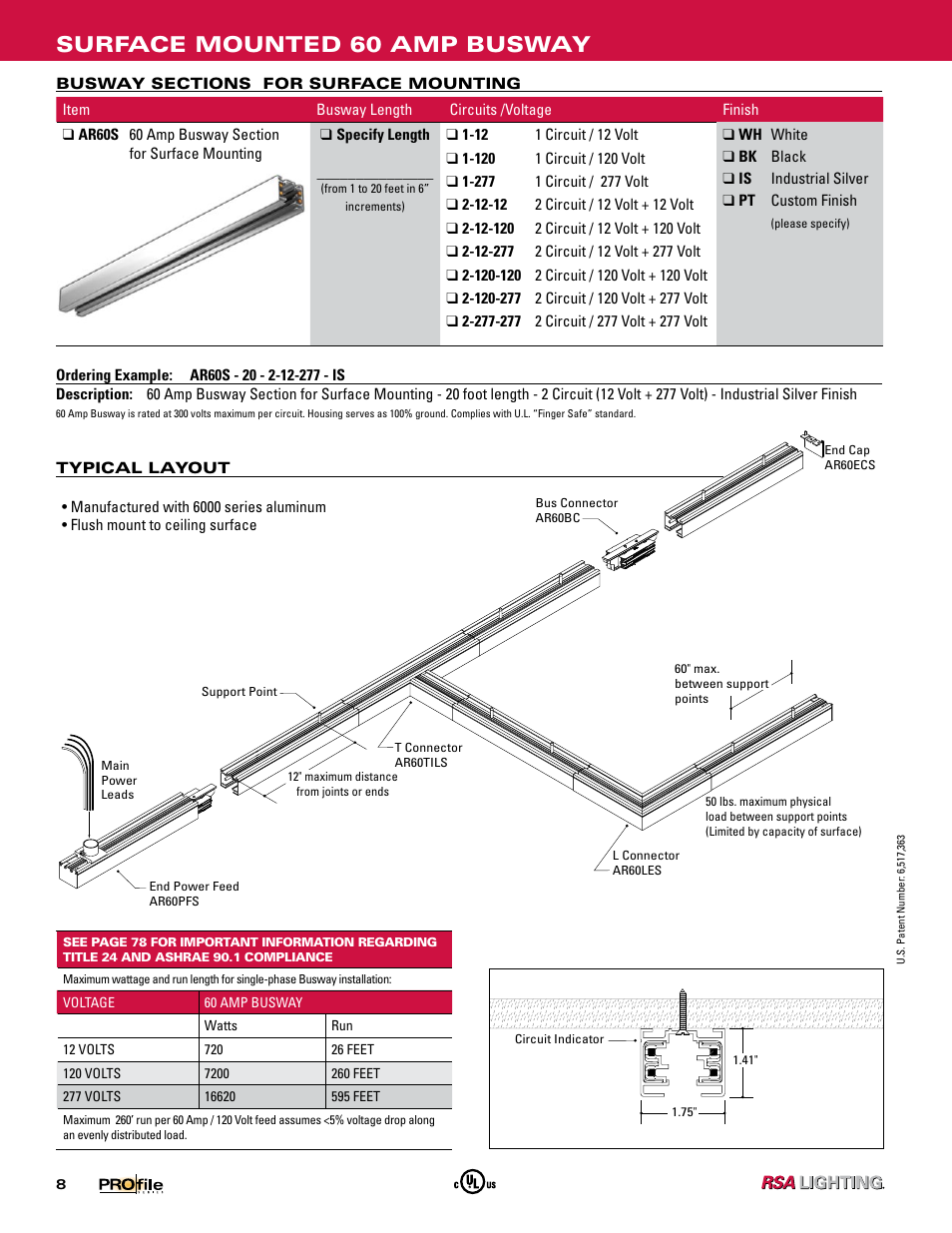 Surface mounted 60 amp busway | Profile SERIES 60 AMP BUSWAY User Manual | Page 5 / 26