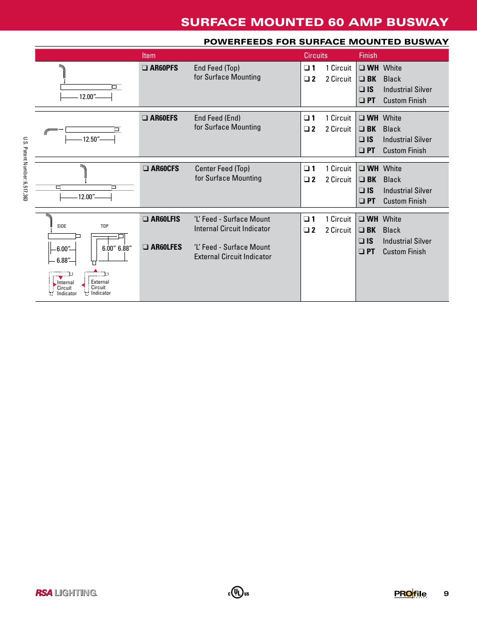 Surface mounted 60 amp busway | Profile SERIES 60 AMP BUSWAY User Manual | Page 6 / 26