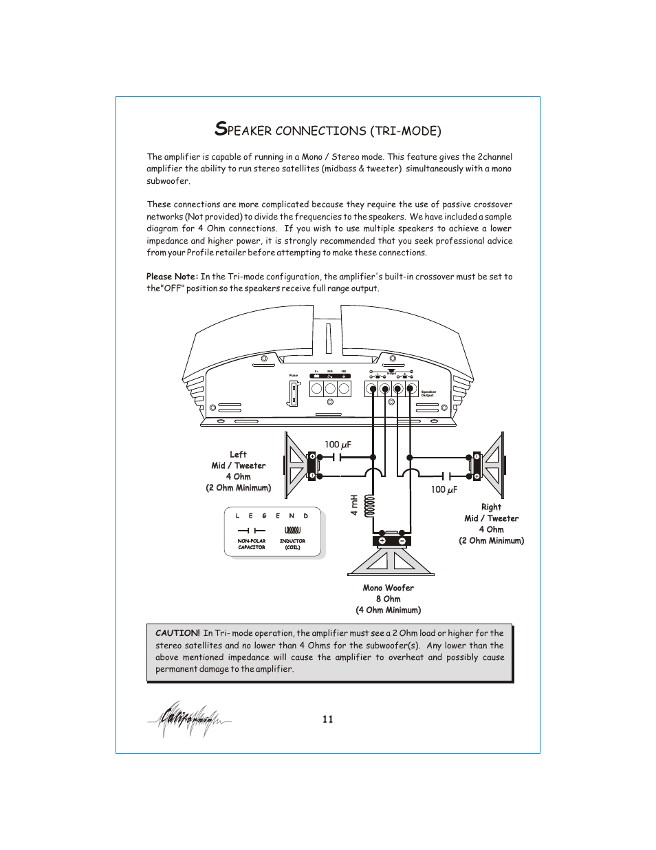 Вк 12, Peaker connections (tri-mode) | Profile California 400SX User Manual | Page 12 / 19