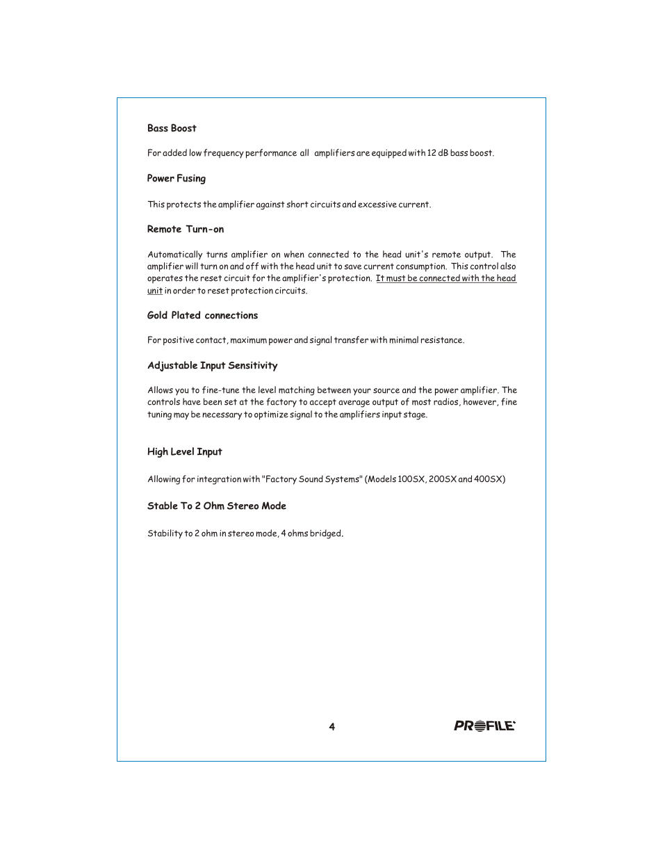 Вк 5 | Profile California 400SX User Manual | Page 5 / 19