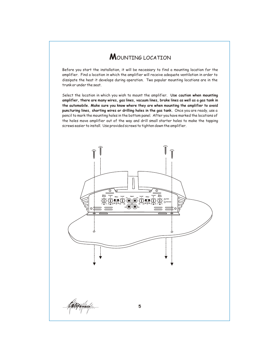 Вк 6, Ounting location | Profile California 400SX User Manual | Page 6 / 19