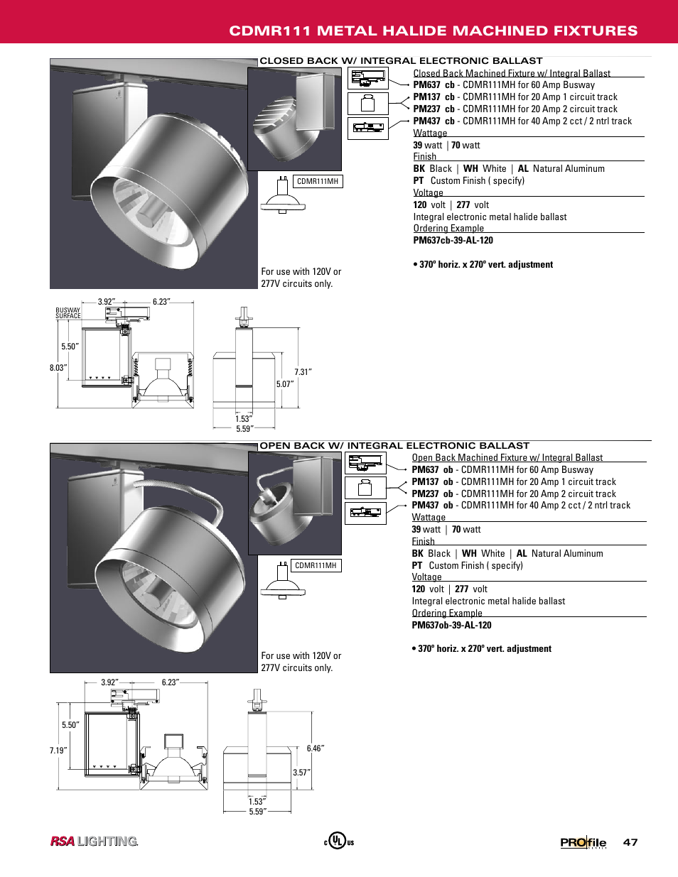 Cdmr111 metal halide machined fixtures | Profile Machined Aluminum Fixtures User Manual | Page 18 / 24