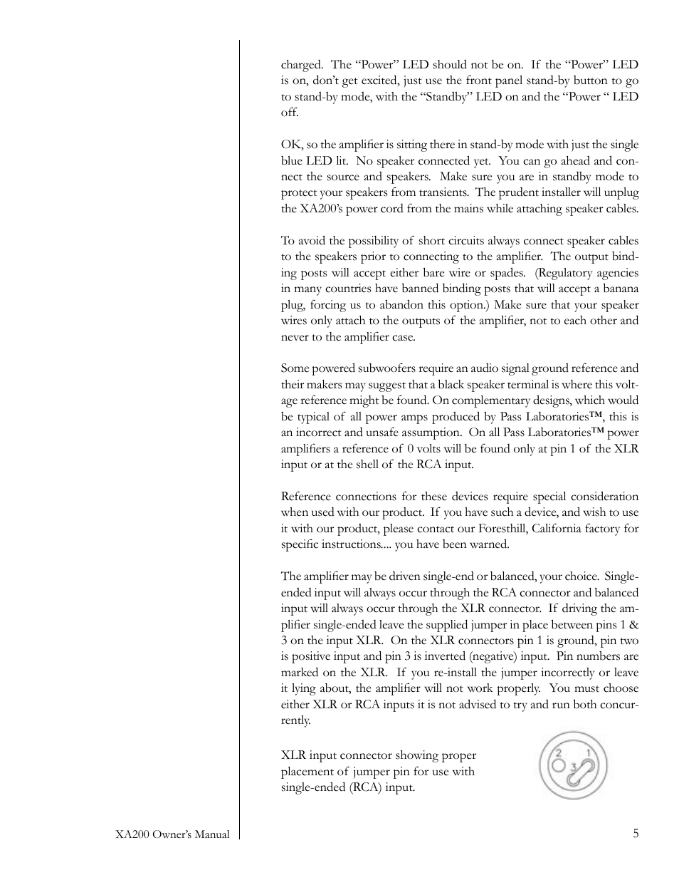 Pass Labs XA200 User Manual | Page 5 / 14