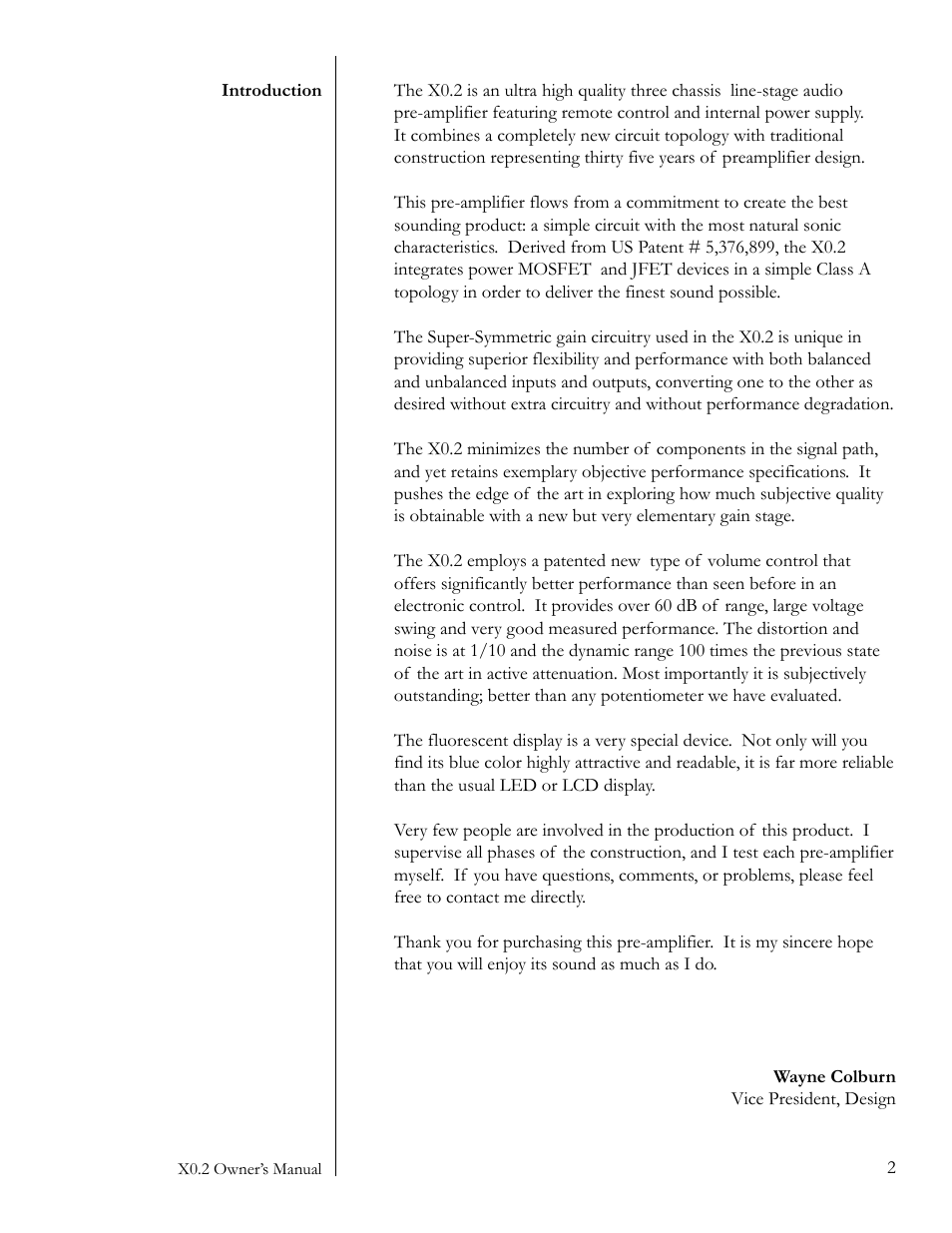 Pass Labs pre-amplifier User Manual | Page 2 / 12